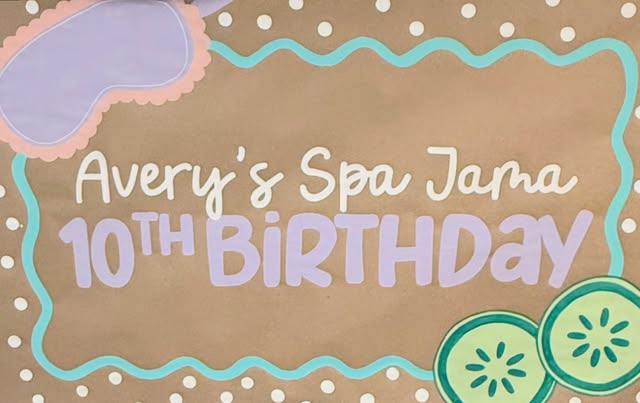 Pink spa birthday banner